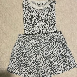 Cotton On Body PJ White Cheetah Set (S)